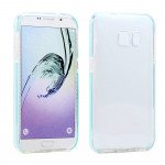 Wholesale Galaxy S7 Edge Shockproof Clear Hybrid Case (Turquoise)